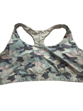 DIP Women’s 3X Blue Camo Racerback Sports Bra Plus Size Activewear